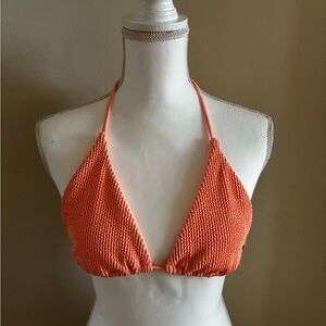 Billabong Peach Knit Halter Bikini Top